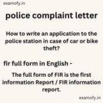 FIR police complaint letter